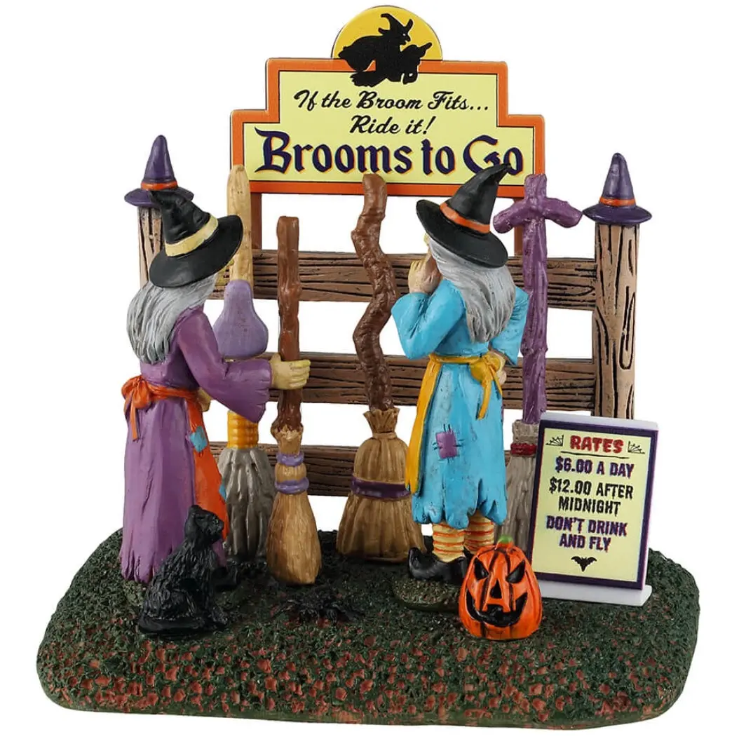 Lemax Spooky Town Brooms To Go #43702 1
