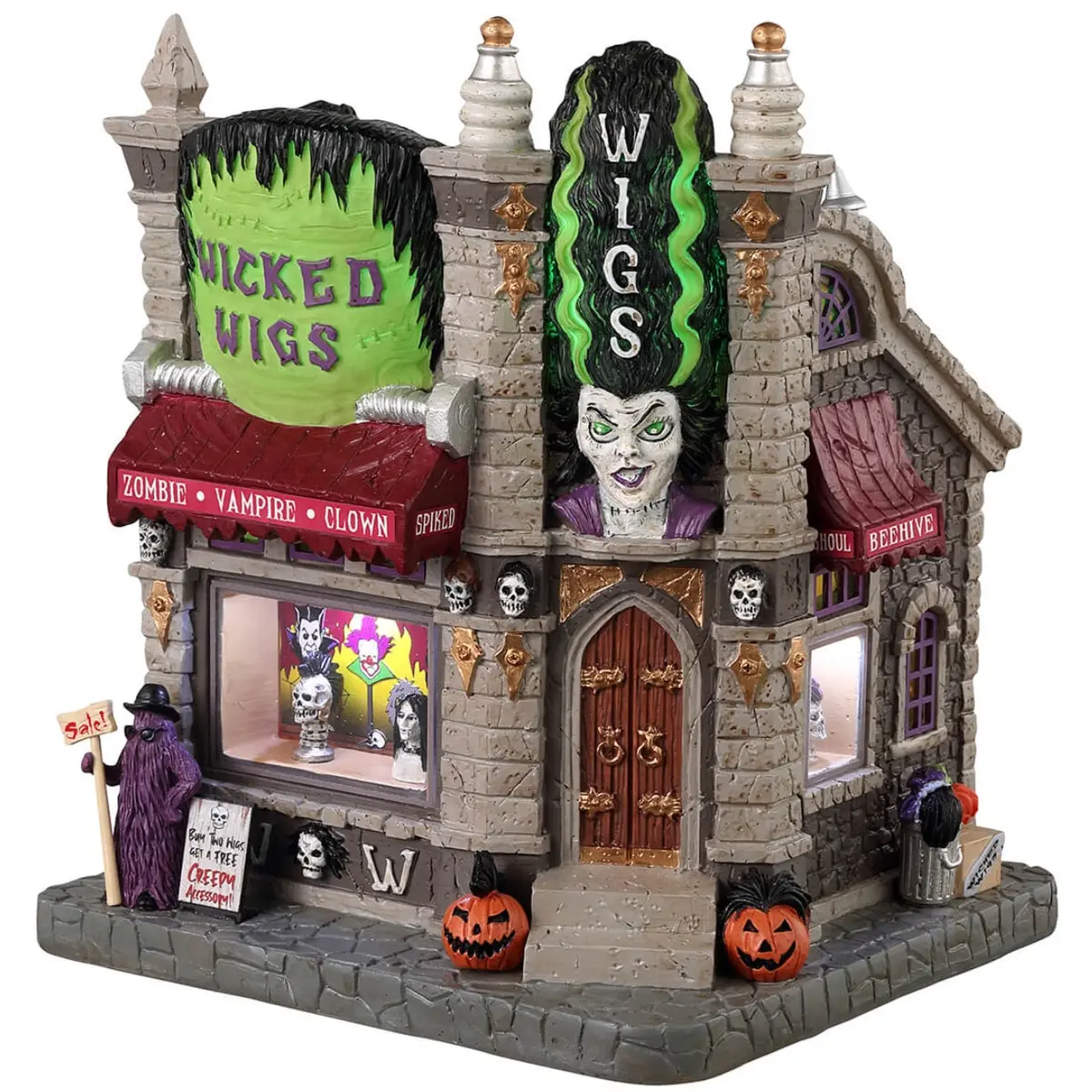 Lemax Spooky Town Wicked Wigs #35014 1