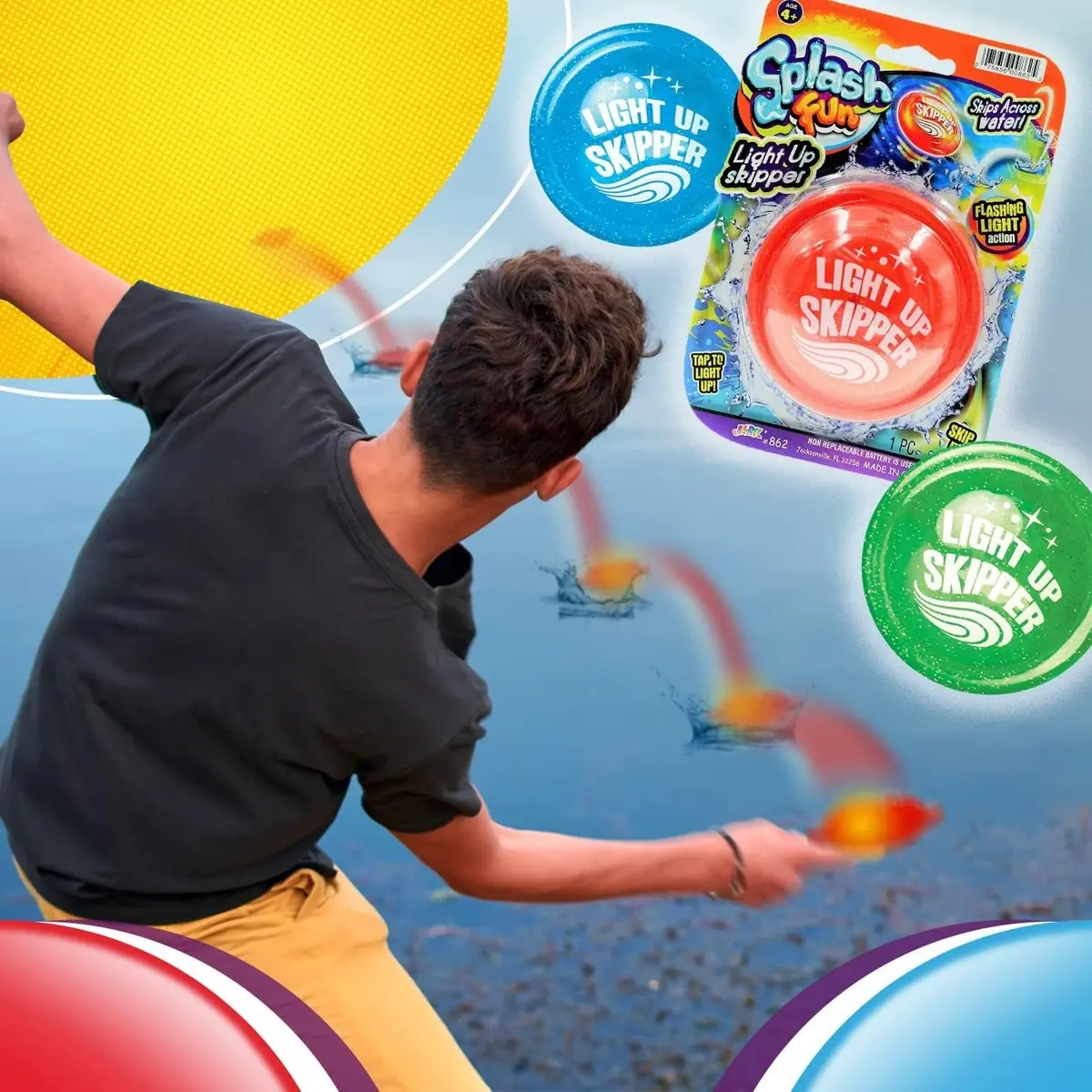 Splash Fun Light Up Water Skipper Disc Toy 1