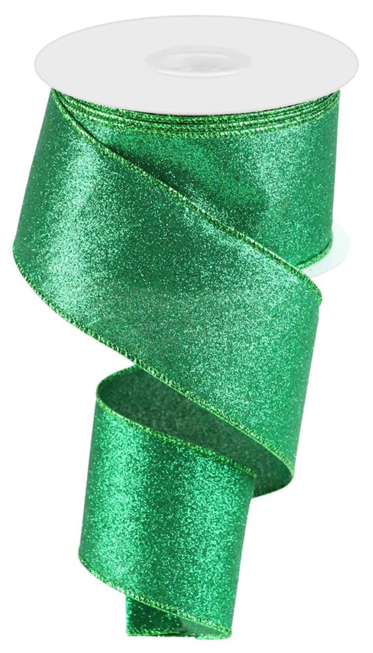 10 Yards Of Emerald Green Shimmer Glitter Ribbon 1