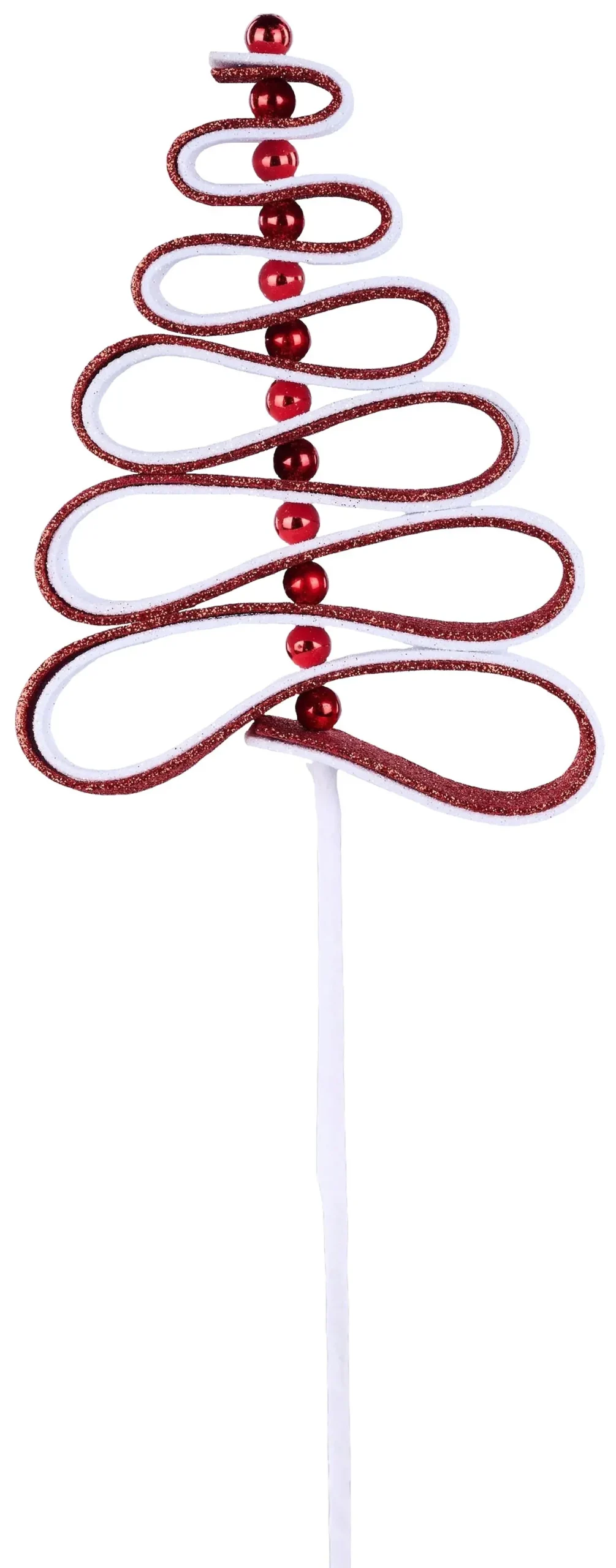 25" Red & White Ribbon Candy Pick Spray 1