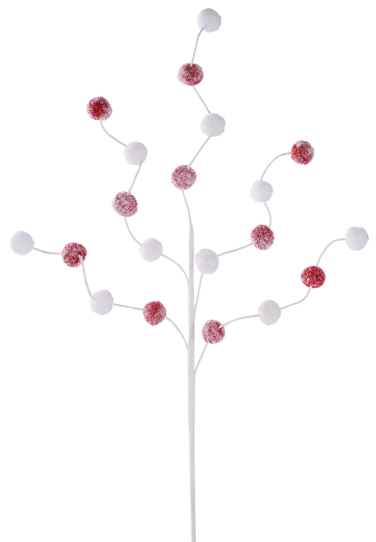 Red & White Glitter Pompom Spray 1