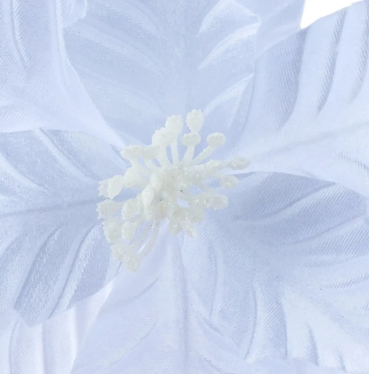 18" White Poinsettia Floral Pick Stem 2