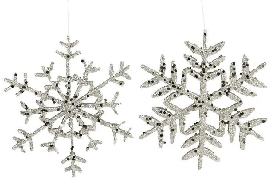 10" Champagne Glitter Snowflake Ornament 1