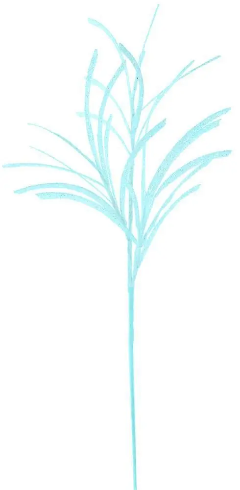 31" Ice Blue Glittered Paper Grass Spray 1