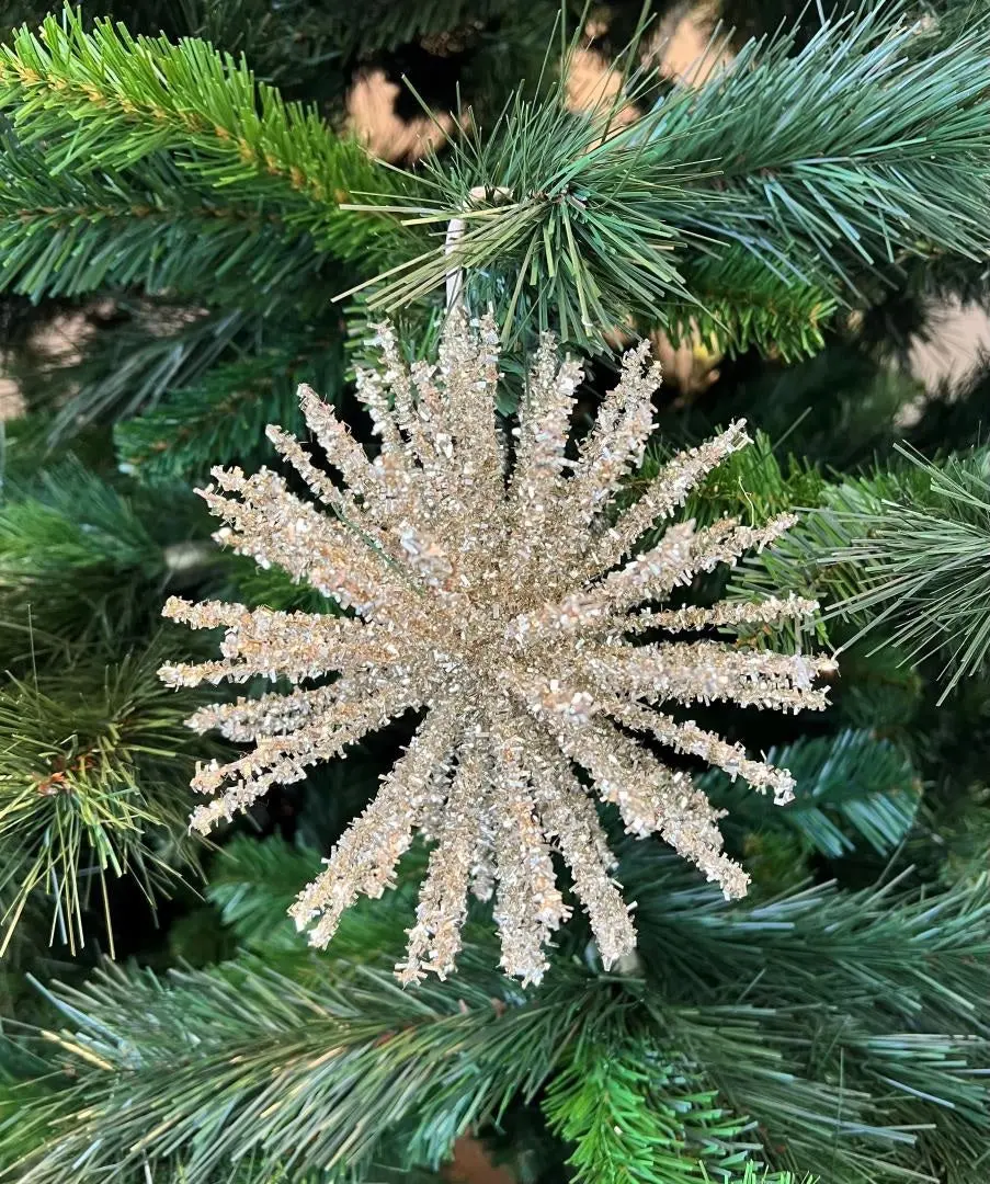 6" Champagne Starburst Ornament 2