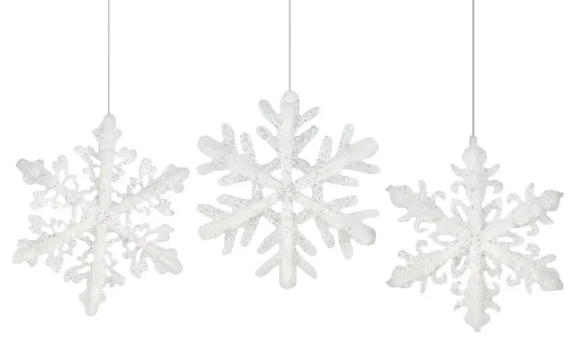 3D Glitter Snowflake Ornament 1