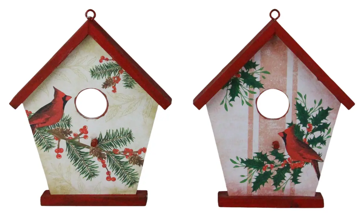 8" Cardinal Birdhouse Décor 1