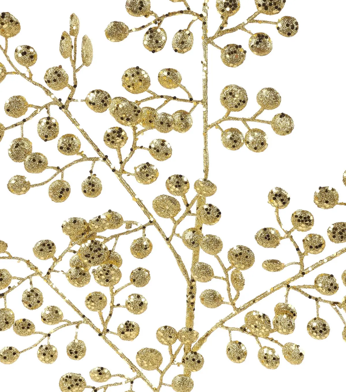 33" Gold Glittered Round Leaf Stem Spray 2