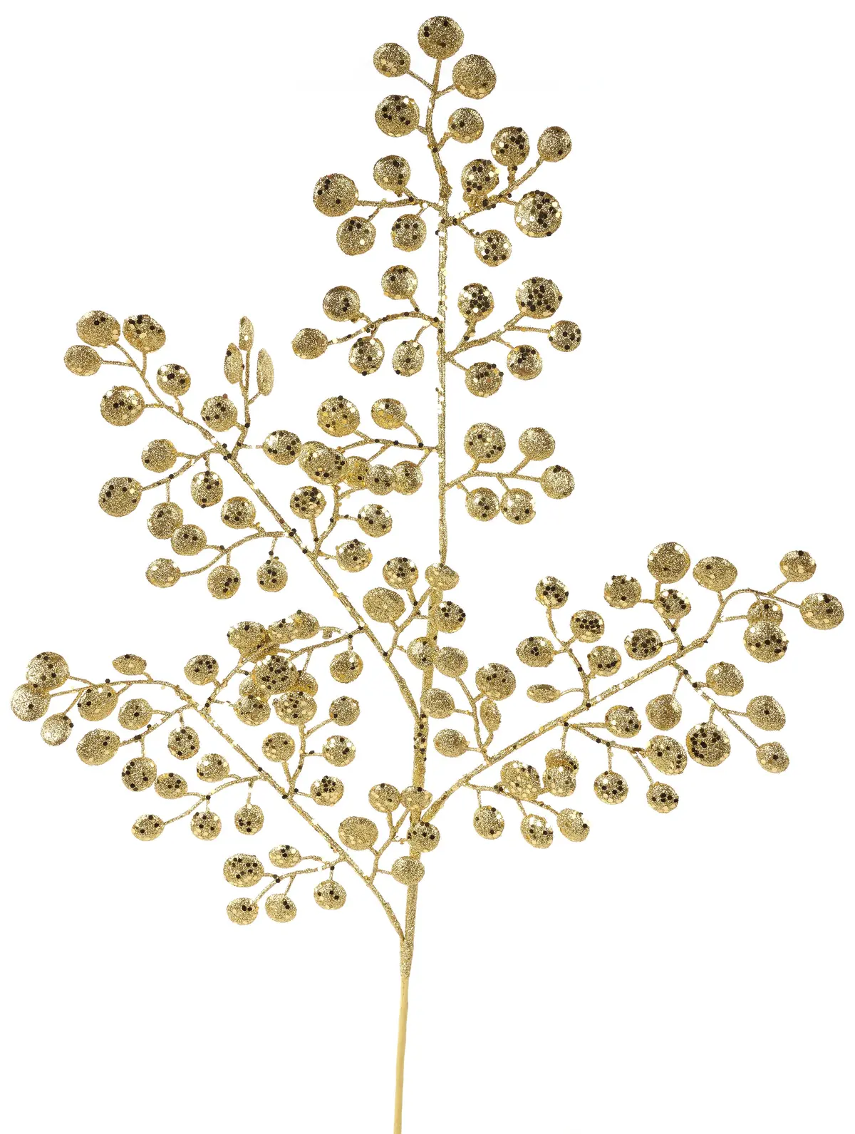 33" Gold Glittered Round Leaf Stem Spray 1