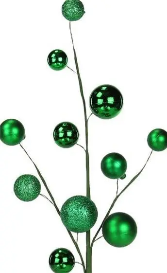 24" Mixed Emerald Green Vacuum Plated Ball Pick 2