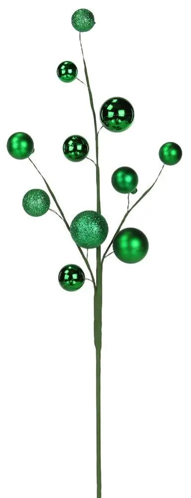 24" Mixed Emerald Green Vacuum Plated Ball Pick 1