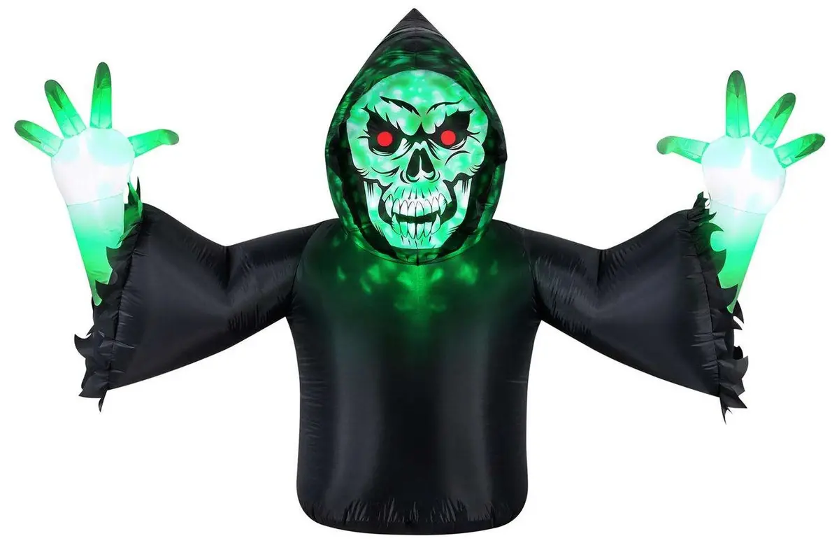 7' Pre-Lit Lurking Reaper Inflatable With Swirling Lights 1