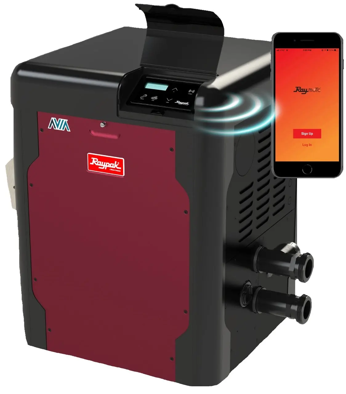 Raypak Avia Digital Low Nox Natural Gas Pool And Spa 264K Heater | Nitek Heat Exchanger 1