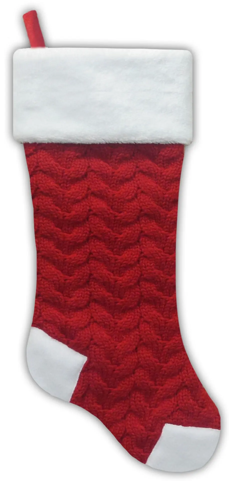 20.5" Red Cable Knit Christmas Stocking 1