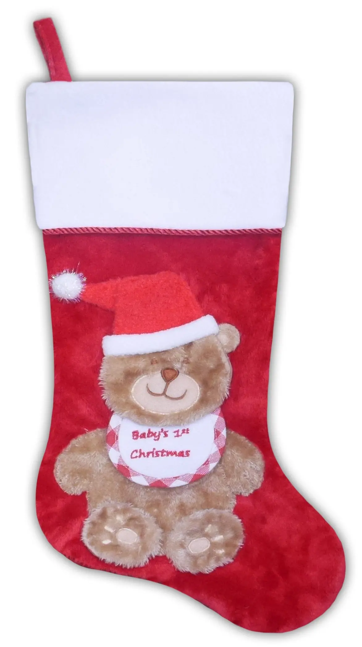 20.5" Brown Bear Baby's First Christmas Stocking 1