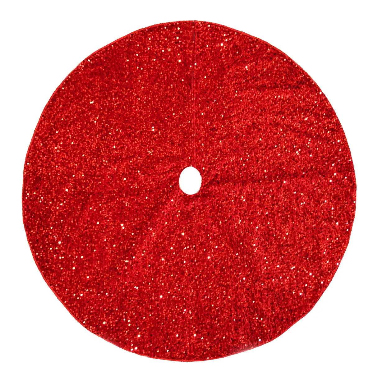 48" Red Sequin Christmas Tree Skirt 1