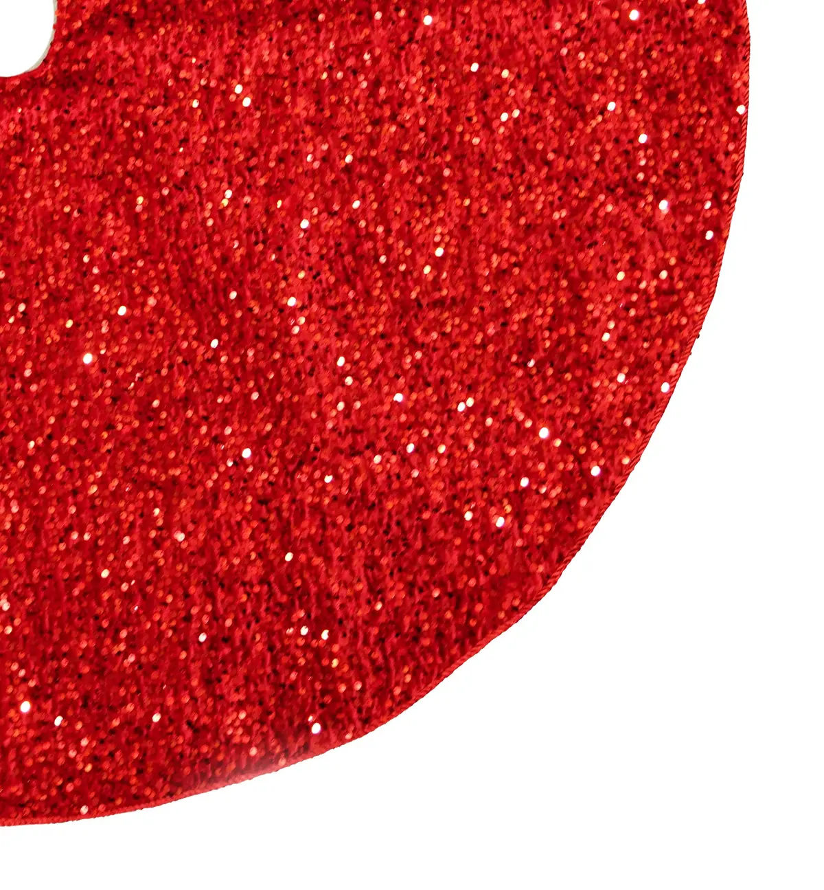48" Red Sequin Christmas Tree Skirt 2