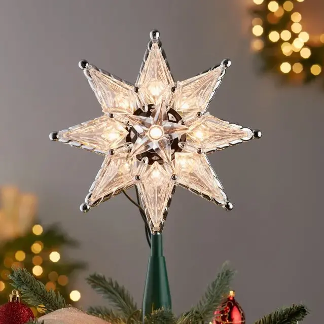 8" Ul 10-Light Clear Treetop Star 1