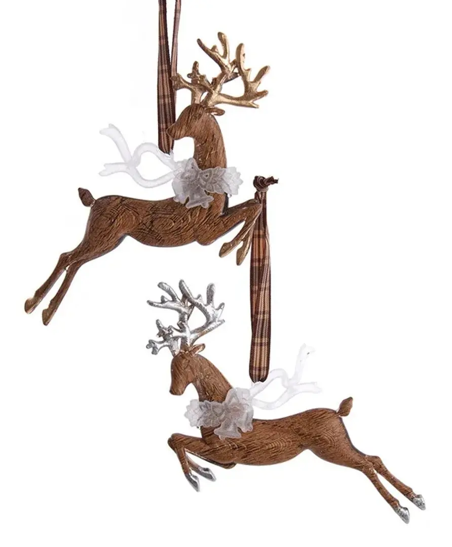 6" Rustic Glam Deer Ornament 1