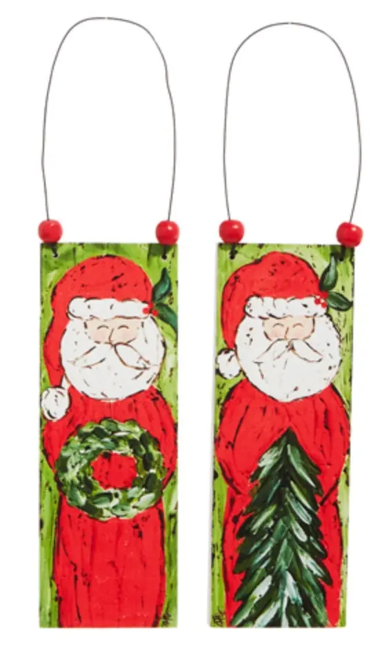 6" Santa Claus Wooden Ornament 1