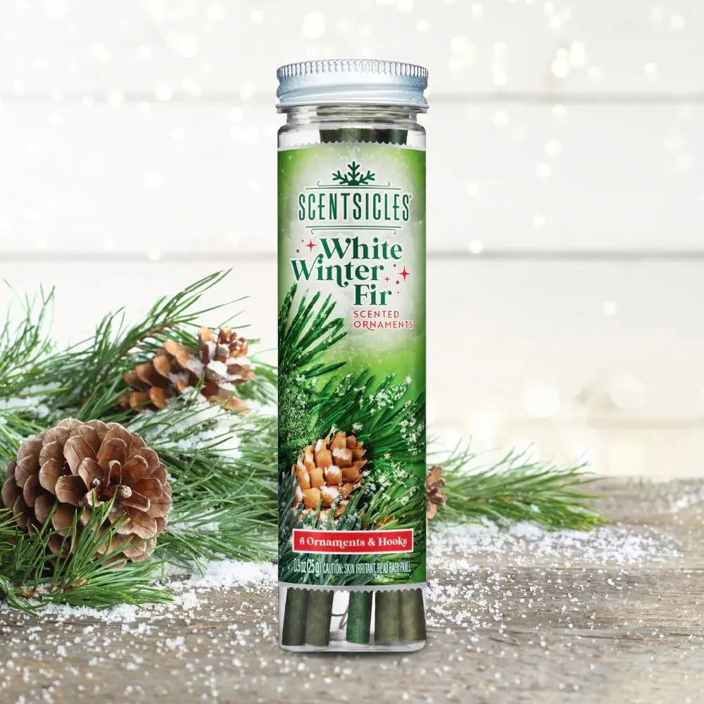 Set Of 6 White Winter Fir Scented Ornament Sticks From Scentsicles 1