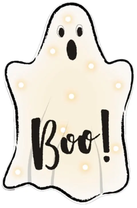 Lighted Shimmer Boo Ghost Decoration 1