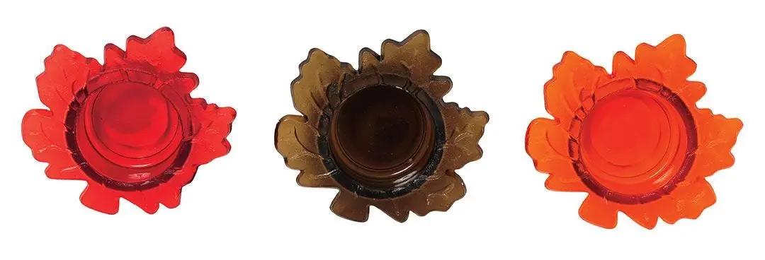 3" Leaf Glass Tea Light Holder 1