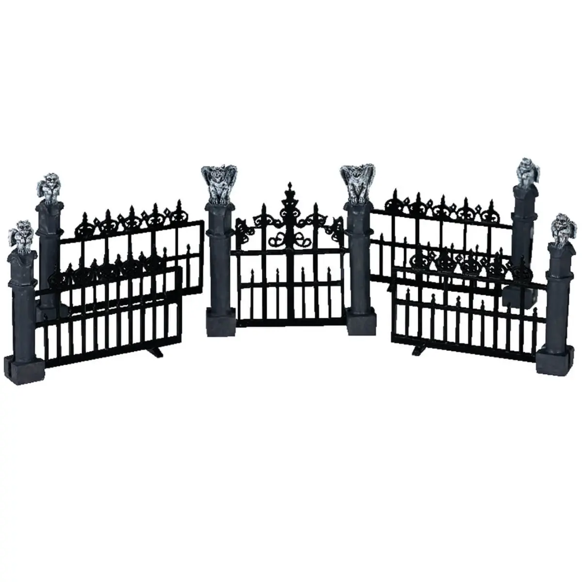 Lemax Spooky Town Gargoyle Fence, Set Of 5 #44139 1