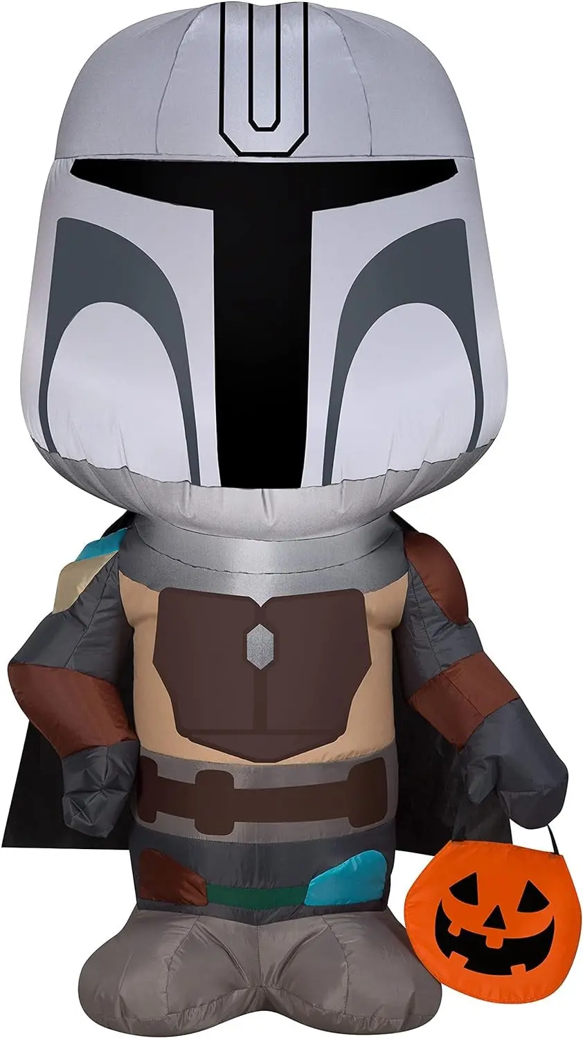 3.5' Airblown® Mandalorian With Halloween Treat Tote Star Wars Inflatable 1