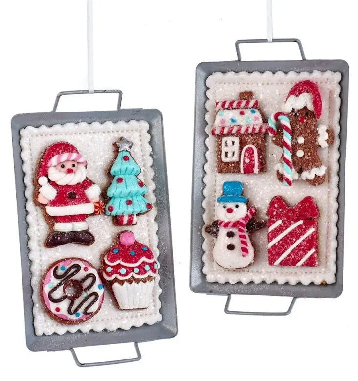 5" Claydough Holiday Cookies On Metal Pan Ornament 1