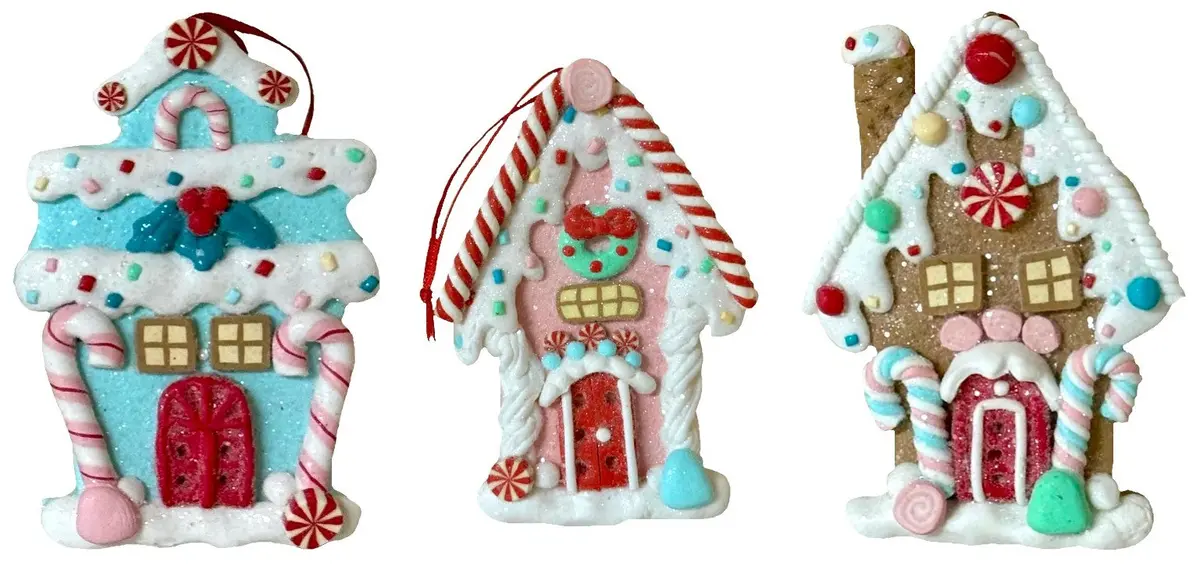 5" Frosted Gingerbread House Ornament 1