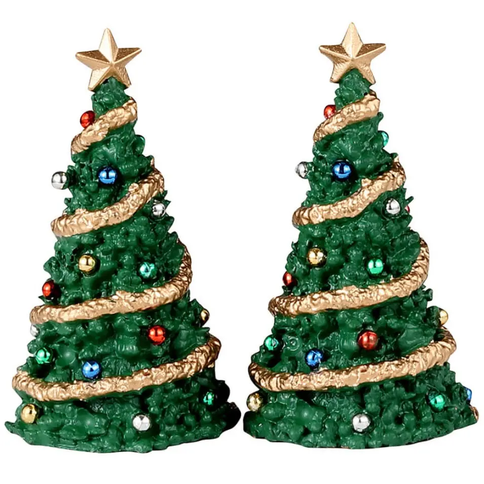 Lemax General Collectible Accessories: Classic Christmas Tree, Set Of 2 #34100 1