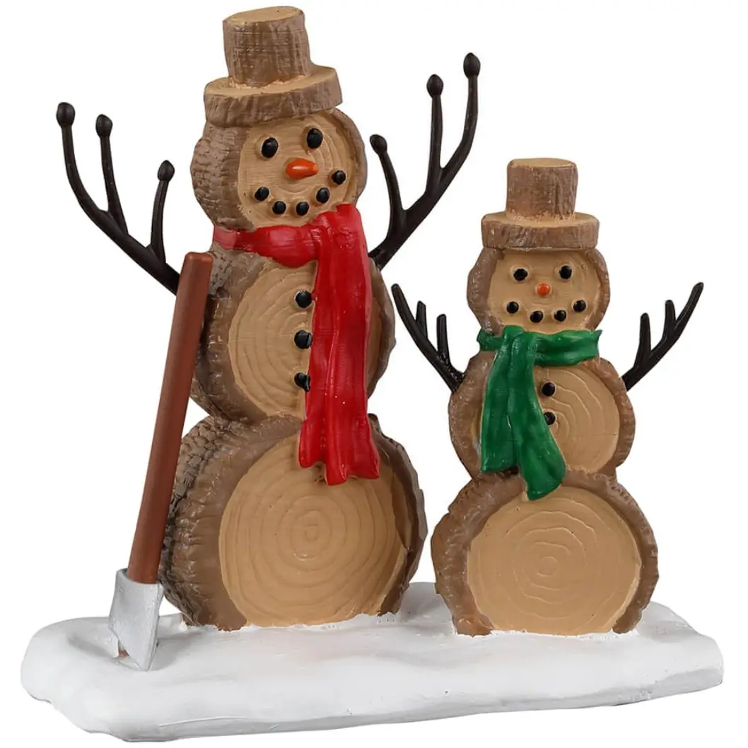 Lemax Vail Village Accessory: Log Snowmen #34095 1
