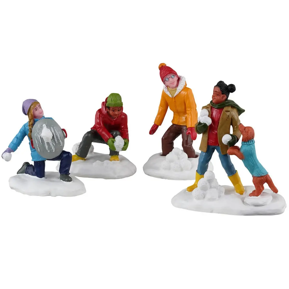 Lemax Vail Village Figurines: Snowball Battles, Set Of 4 #32210 1