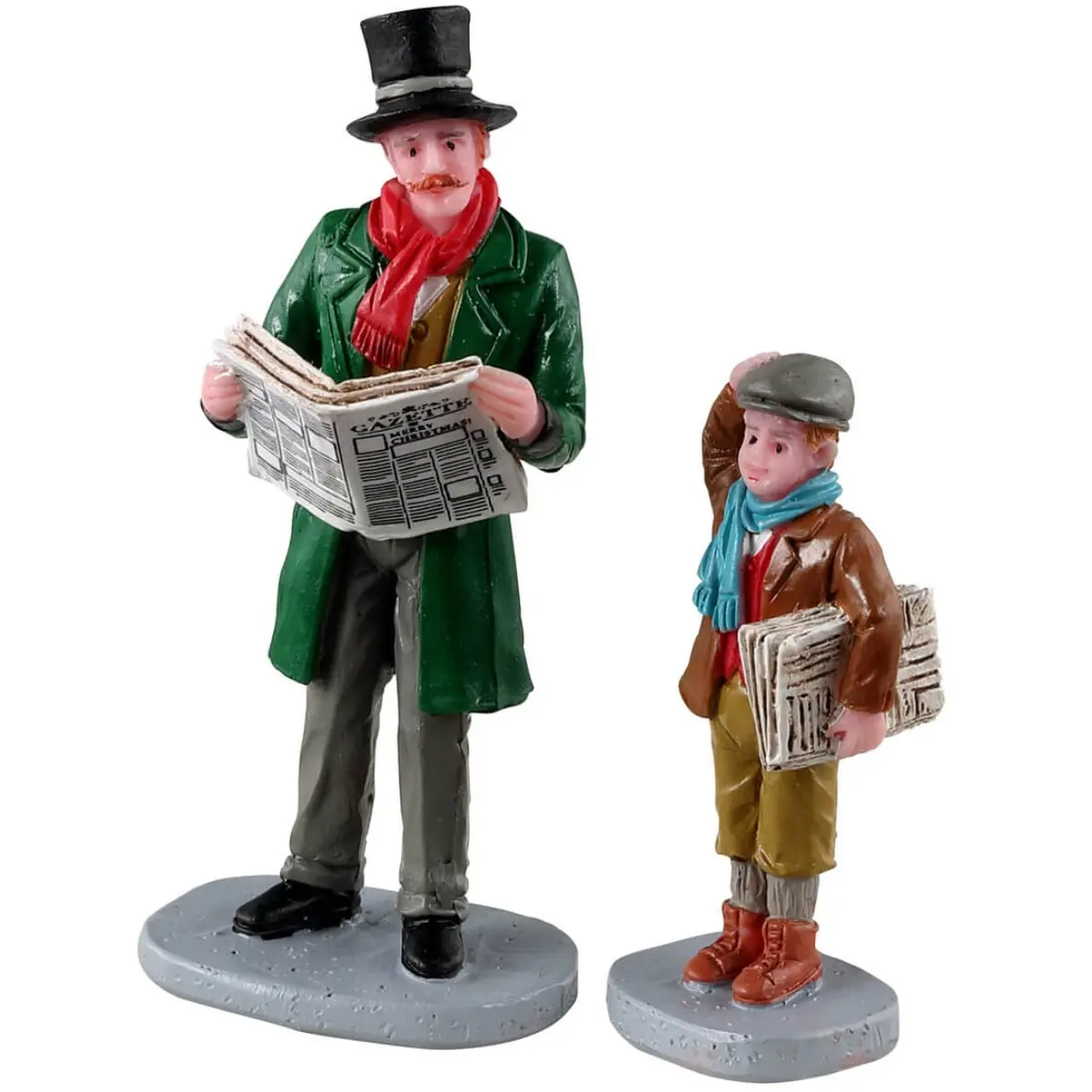 Lemax Caddington Village Figurines: Merry Newsboy, Set Of 2 #32203 1