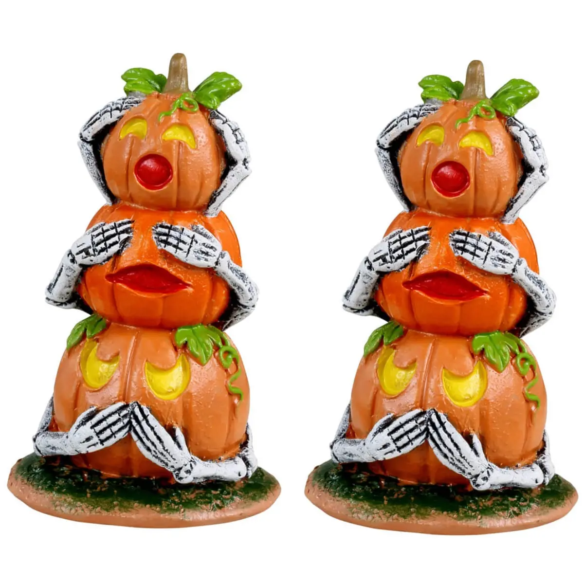 Lemax Spooky Town Pumpkin Snowmen, Set Of 2 #34073 1