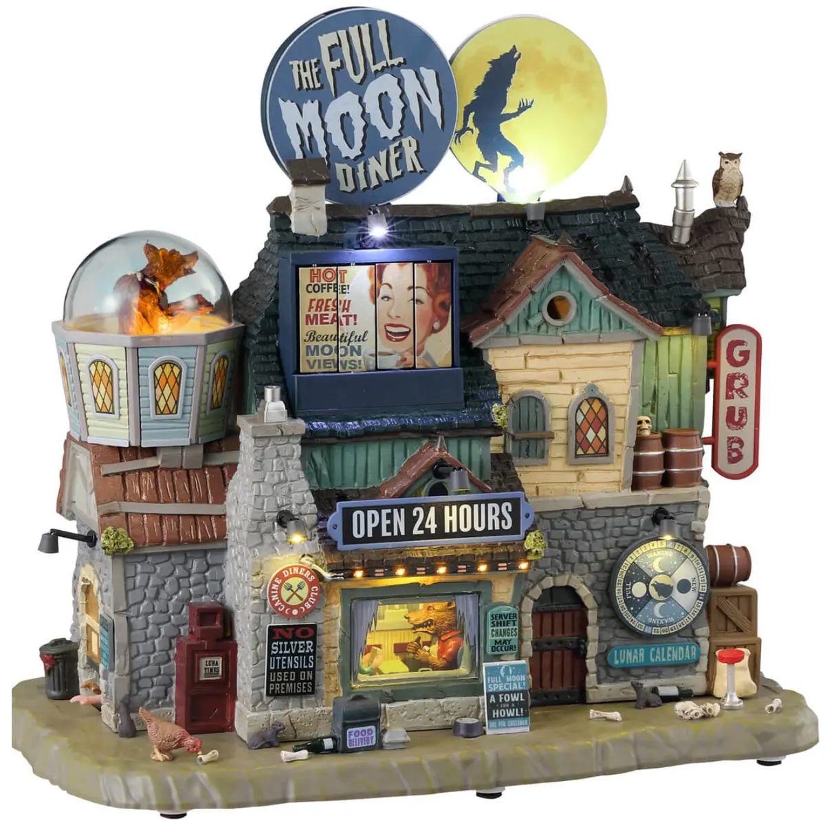 Lemax Spooky Town The Full Moon Diner #35012 1