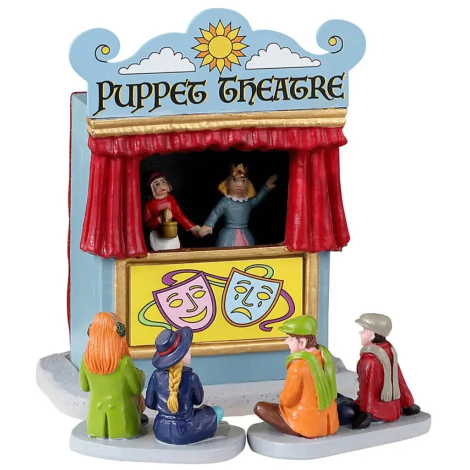 Lemax Caddington Village Table Piece: Puppet Theatre, Set Of 3 #33619 1