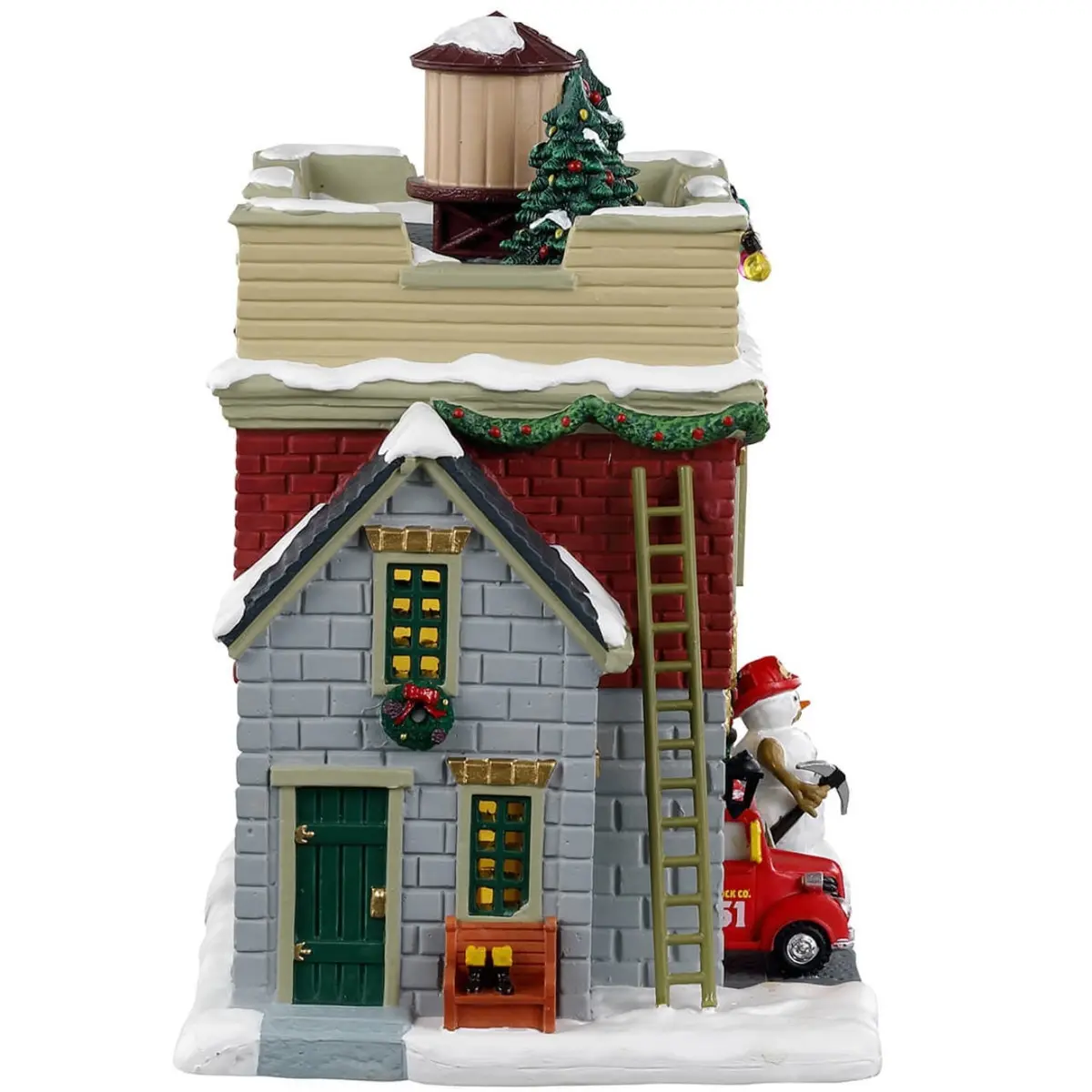 Lemax Jukebox Junction Lighted Building: Casey St. Firehouse 51 #35044 2