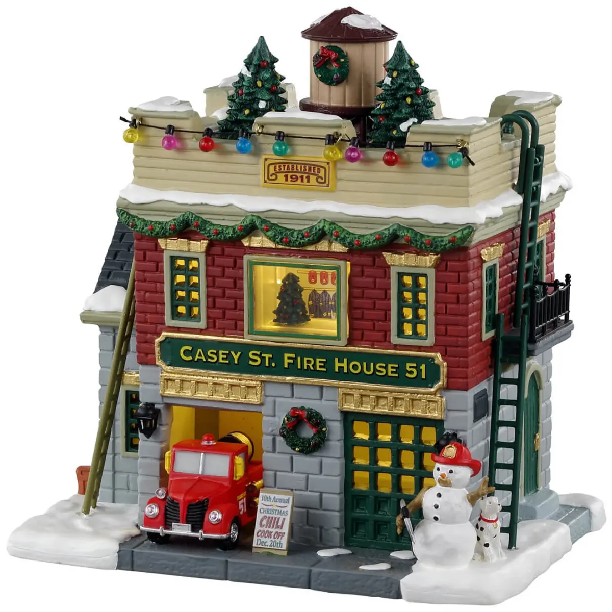 Lemax Jukebox Junction Lighted Building: Casey St. Firehouse 51 #35044 1
