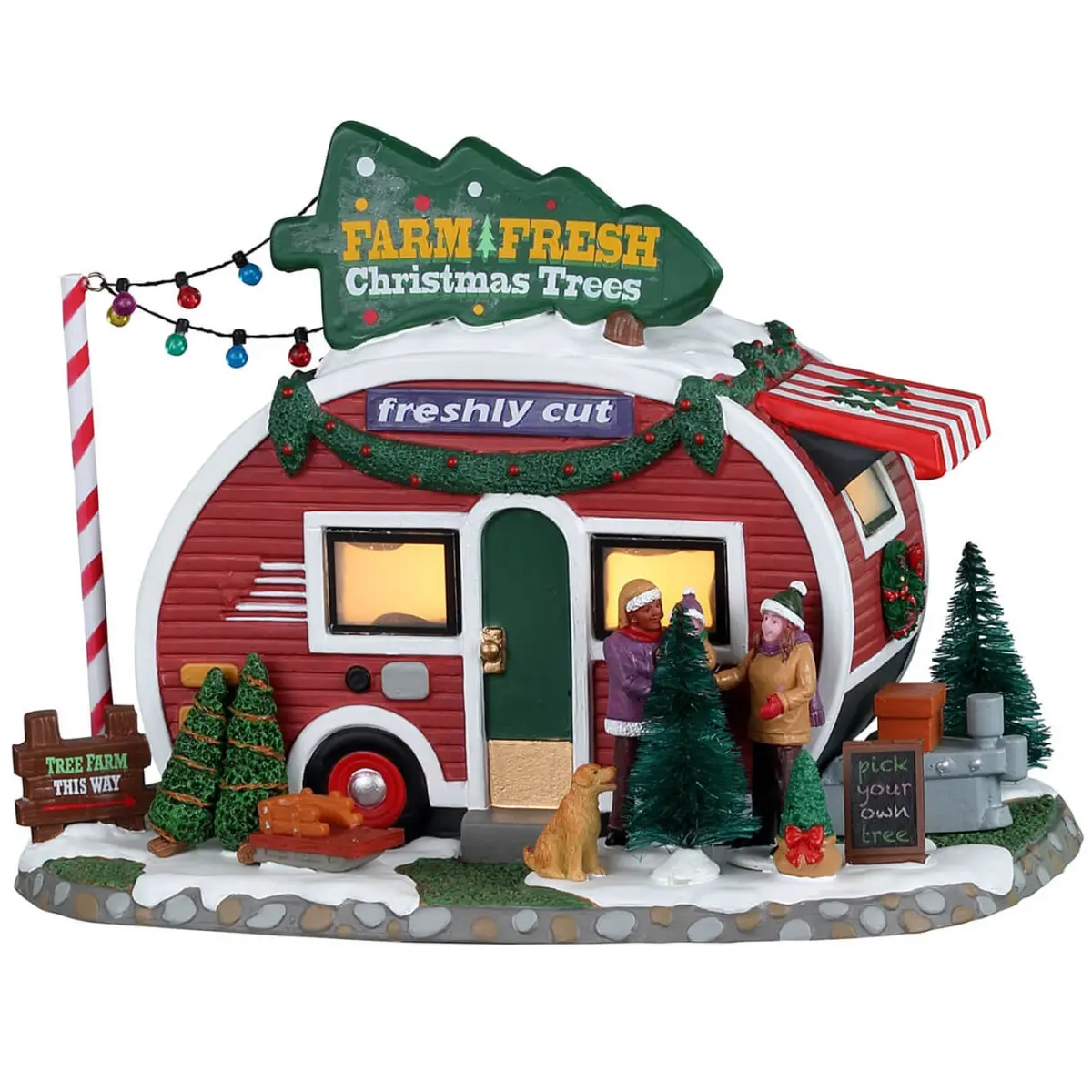 Lemax Vail Village Lighted Building: Farm Fresh Christmas Trees #25928 1