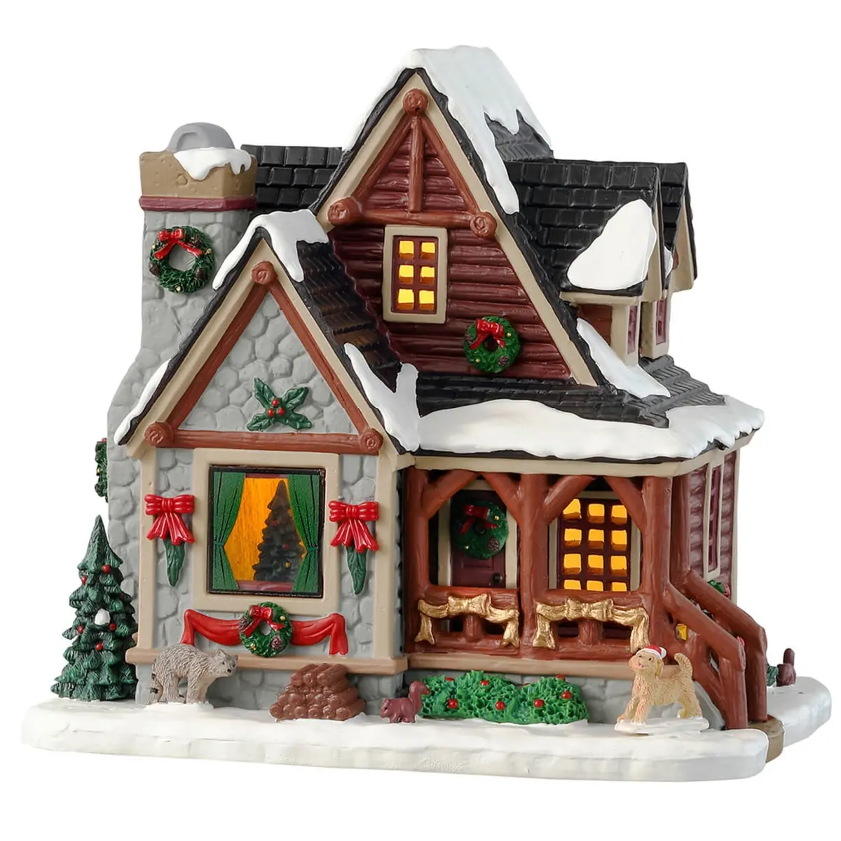 Lemax Vail Village Lighted Building: Christmas Cabin #35077 1