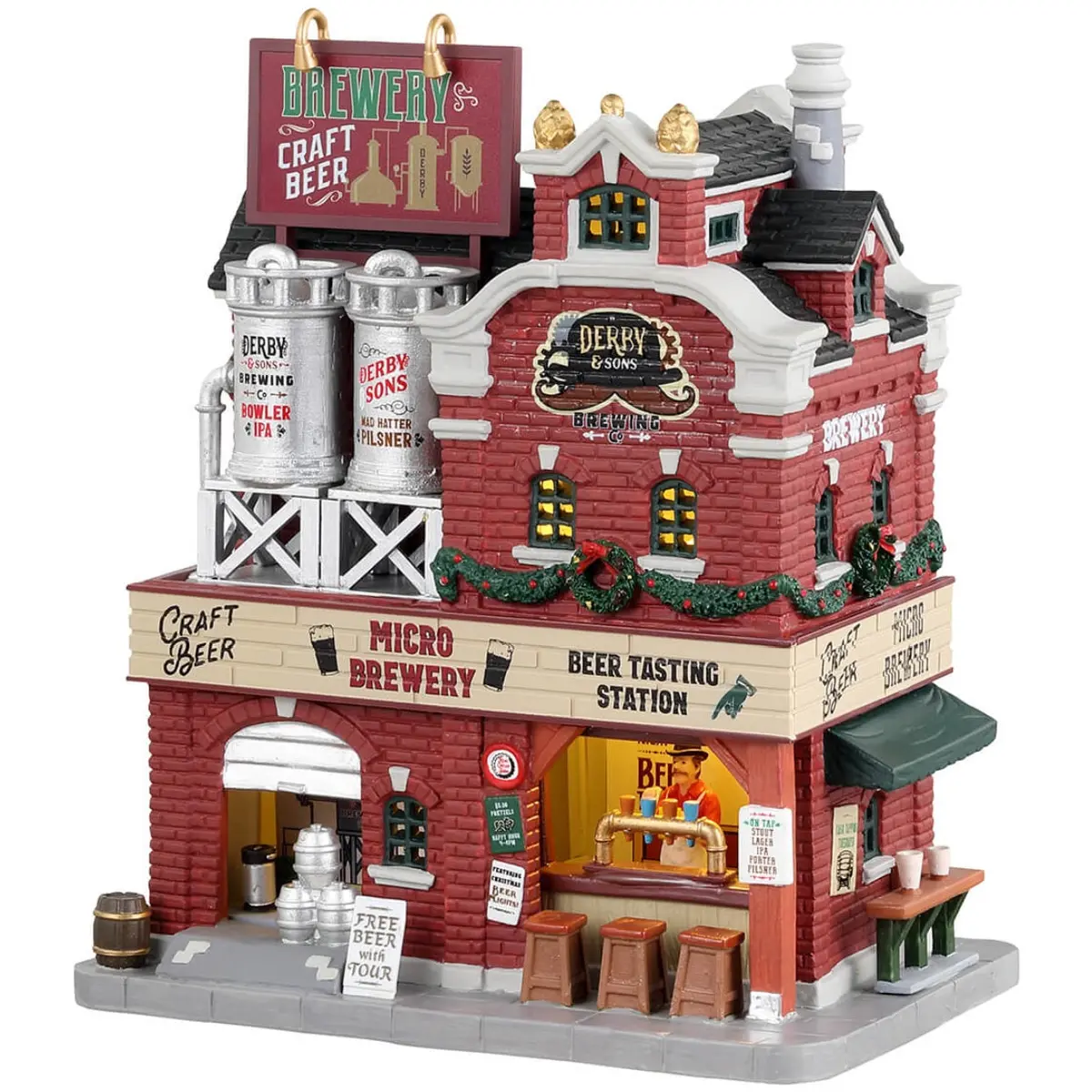 Lemax Caddington Village Lighted Building: Derby & Sons Brewing Co. #35034 1