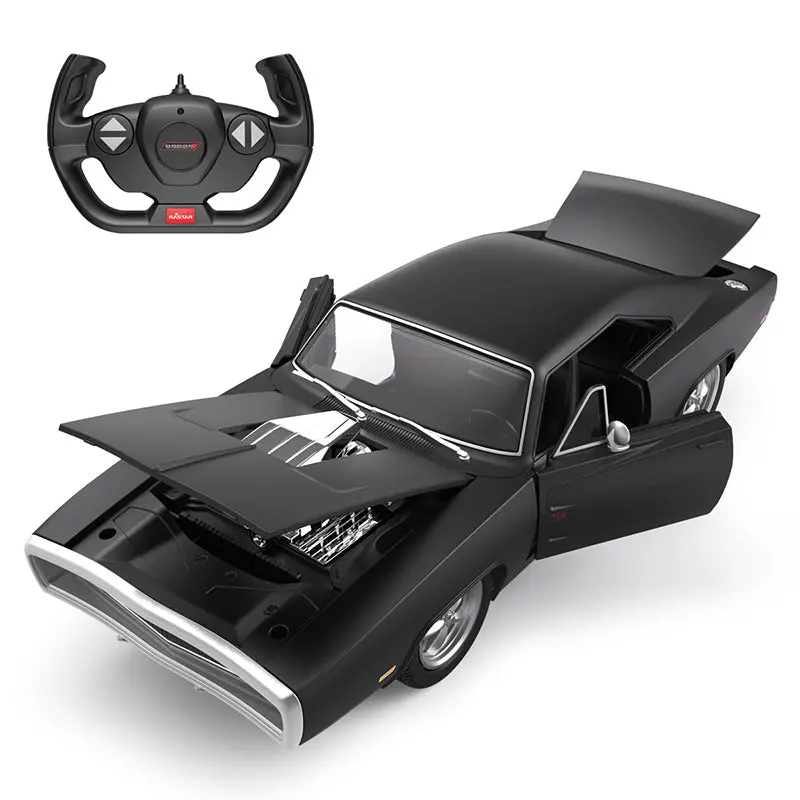 Dodge Charger R/T With Engine Rc Car 1/16 Licensed Remote Control Toy Car With Open Doors And Working Lights By Rastar, Fast & Furious 1