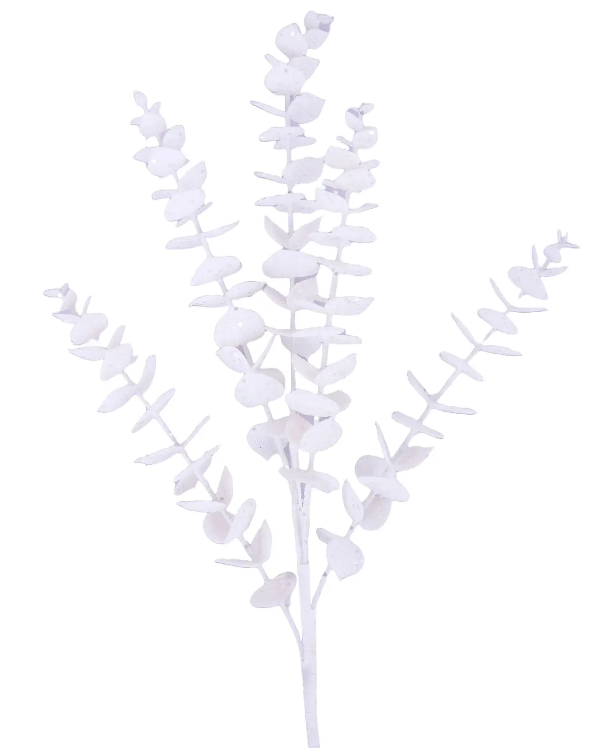 33" White Glitter Eucalyptus Spray 1