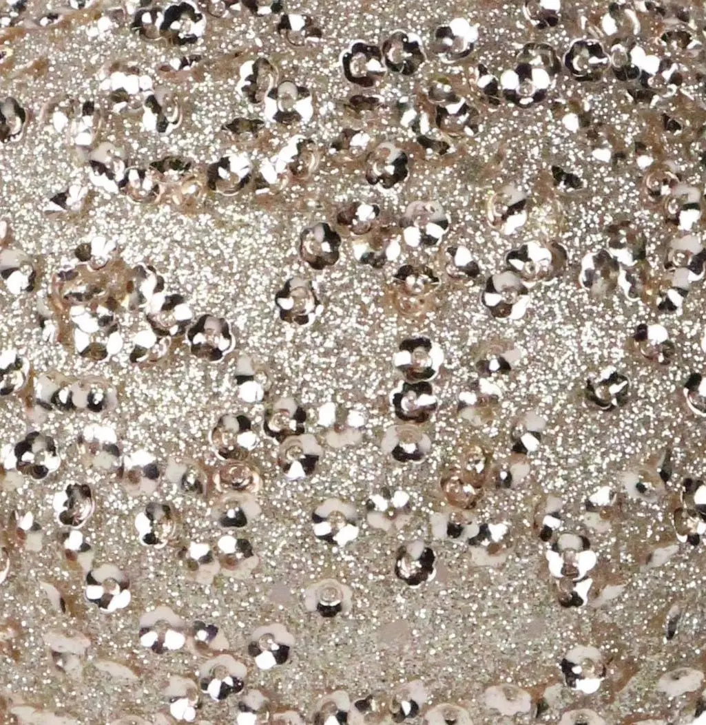 100Mm Taupe Sequin Glitter Plastic Ornament 2