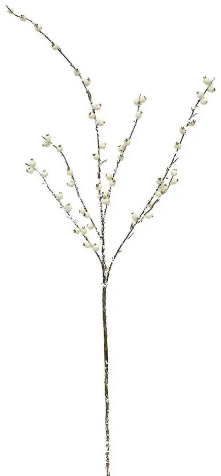 42" Cream & Silver Ice Glitter Special End Berry Spray 1