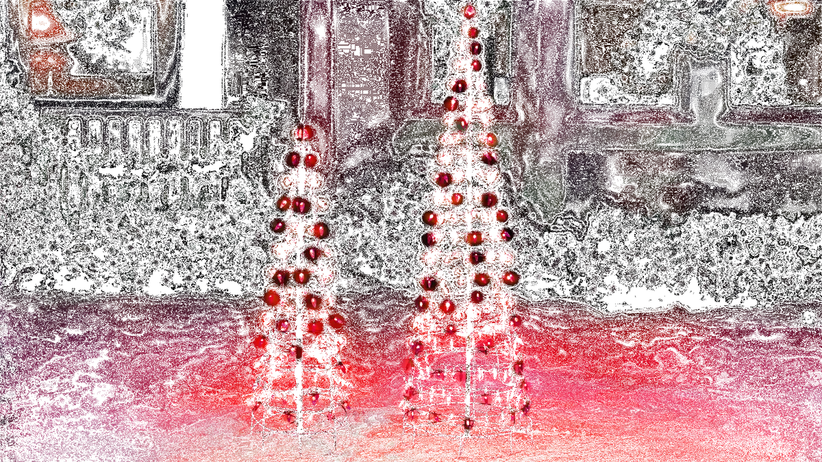Set Of 2 Wire Cone Trees With Red Twinkling Led Lights 1