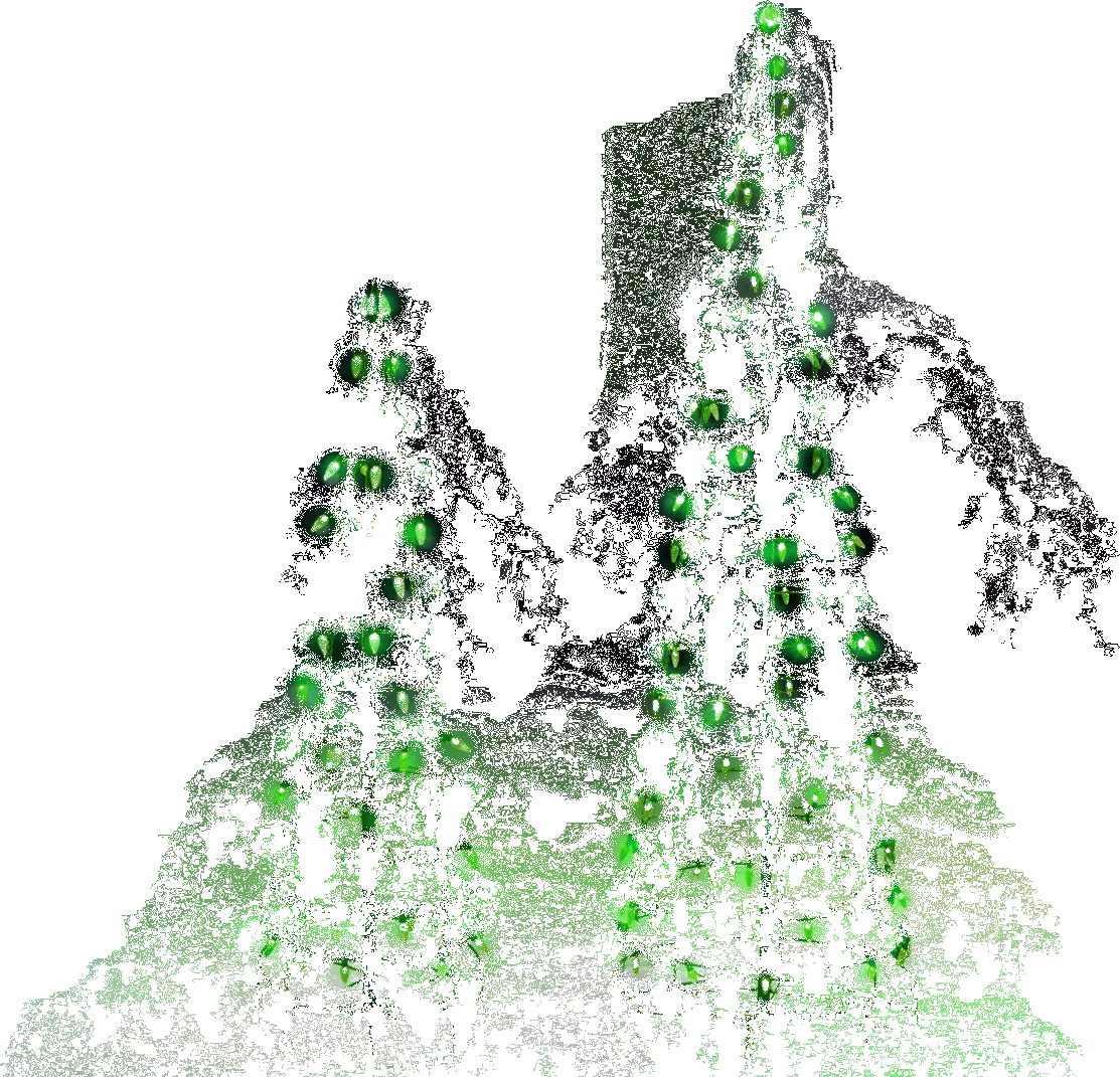Set Of 2 Wire Cone Trees With Green Twinkling Led Lights 1